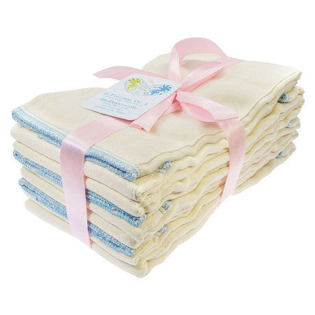 Blümchen Prefolds Birdseye aus 100 % Bio-Baumwolle, 6 Stück – Large 38 × 53 cm