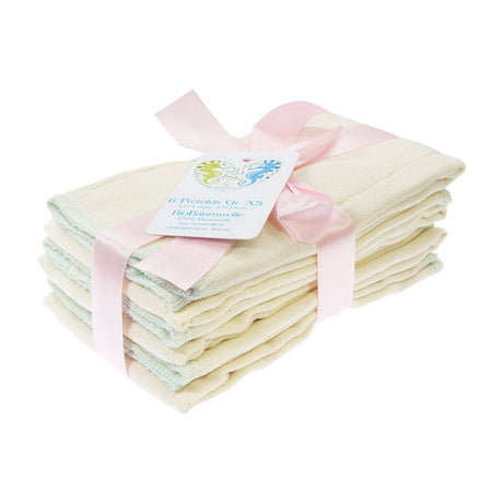 Blümchen Prefolds Birdseye aus 100 % Bio-Baumwolle, 6 Stück – Newborn 27 × 35 cm