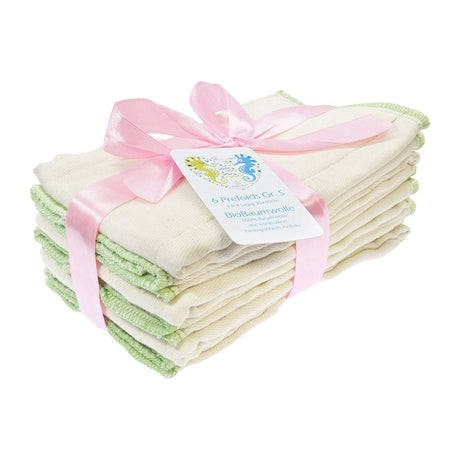 Blümchen Prefolds Birdseye aus 100 % Bio-Baumwolle, 6 Stück – One Size 33 × 41 cm