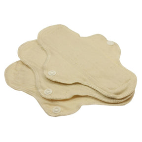 Blümchen auslaufsichere Slipeinlage (Stoffbinde) aus Bio-Baumwoll-Twill, 3 Stück
