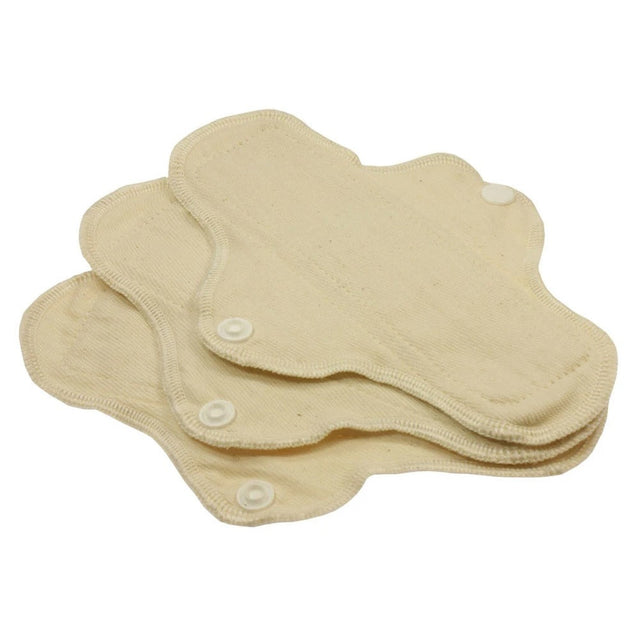 Blümchen auslaufsichere Slipeinlage (Stoffbinde) aus Bio-Baumwoll-Twill, 3 Stück