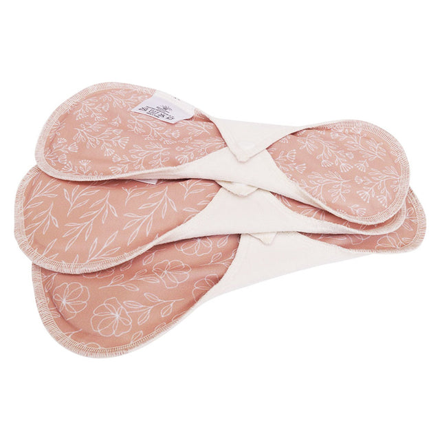 Blümchen auslaufsichere Stoffbinde Floral Rosenholz aus Bio-Baumwolle und Hanf, 3 Stück