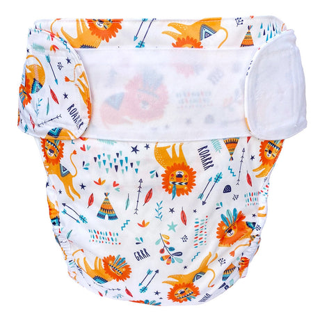 Blümchen Stoffwindel V2 Gr. XS (25–30 kg) im Design Schläfriger Löwe