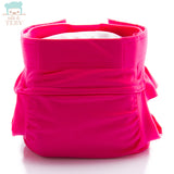 Culla di Teby „Soft Touch“ Überhose und Schwimmwindel im Design Pink (mit Rüschen), von vorn