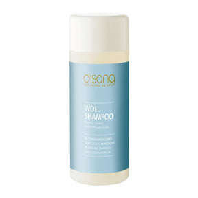 Disana Woll-Shampoo mit Panamarinden-Extrakt in hellblauer 200-ml-Flasche