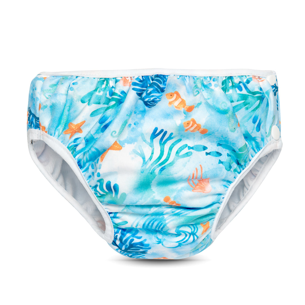 Doodush waschbare Schwimmwindel Größe L (9–12 kg) im Design Blue Lagoon