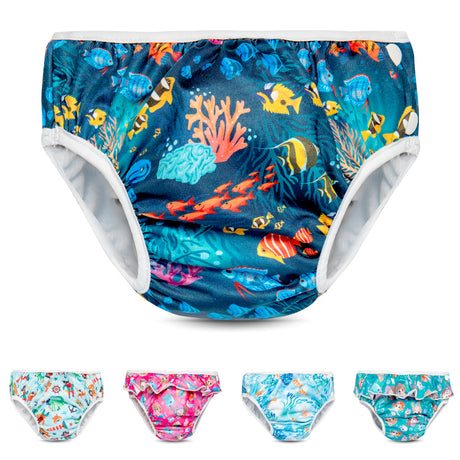Doodush waschbare Schwimmwindeln Größe XXL (16–20 kg) – Übersicht der fünf Designs