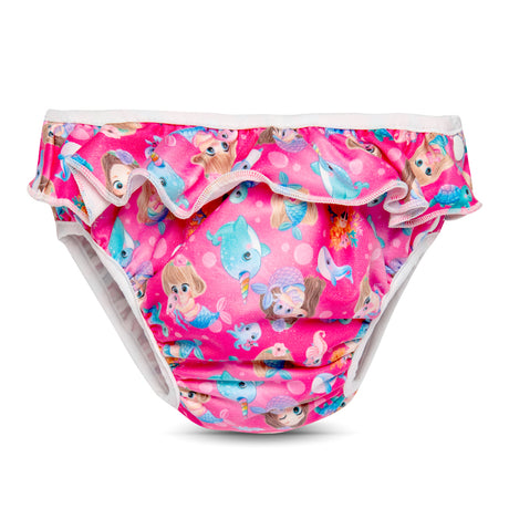 Doodush waschbare Schwimmwindel Größe XXL (16–20 kg) im Design Pink Mermaid mit Rüschen