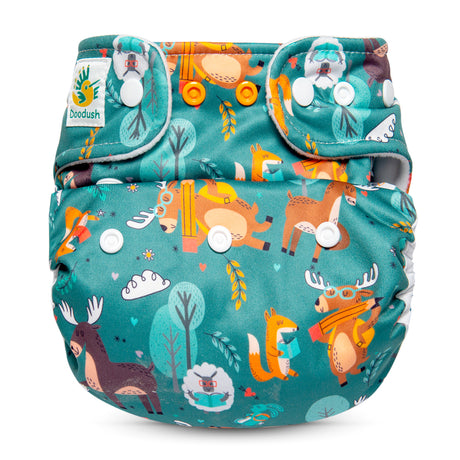 Doodush Überhose V2.0 mit Laschen im Design Forest Friends, Größe One Size