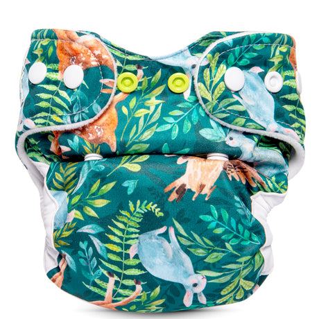 Doodush Überhose V2.0 mit Laschen im Design Forest Whisper (Waldgeflüster), Größe Newborn