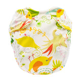 Doodush Überhose V2.0 mit Laschen im Design Pistachio (Vögel), Größe Newborn