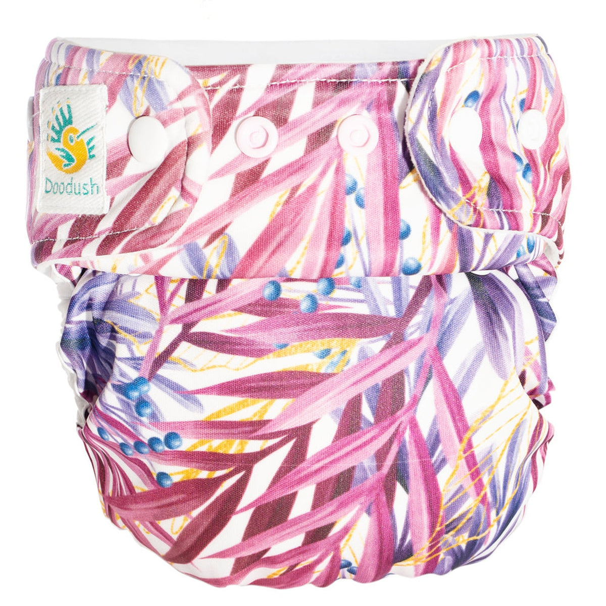 Doodush Überhose V2.0 mit Laschen im Design Purple Leaves (Blätter), Größe One Size