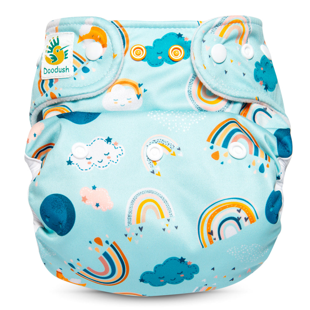 Doodush Überhose V2.0 mit Laschen im Design Rainbow Sky, Größe One Size