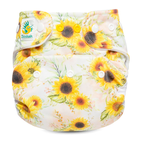 Doodush Überhose V2.0 mit Laschen im Design Sunflowers (Sonnenblumen), Größe One Size