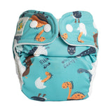 Doodush Überhose V2.0 mit Laschen im Design Turquoise Dinos (Dinosaurier), Größe Newborn