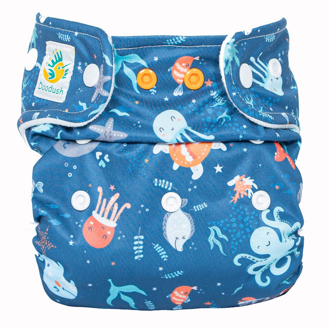 Doodush Überhose V2.0 mit Laschen im Design Underwater World (Meerestiere), Größe One Size