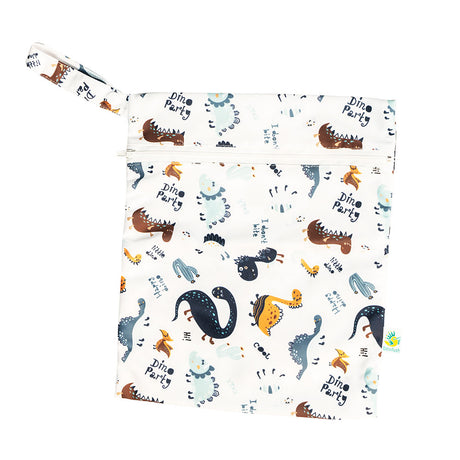 Doodush wasserdichte Wetbag mit Schlaufe Gr. S (25 x 30 cm) im Design White Dinos