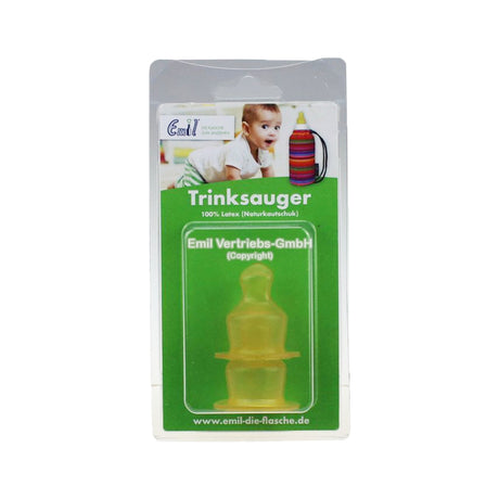 Emil Trinksauger aus Naturkautschuk ab 6 Monaten, 2er-Pack in der Verpackung
