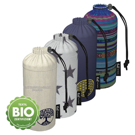 Emil Flaschenbeutel aus Bio-Baumwolle für Emil die Flasche 750 ml – Übersicht verschiedener Designs