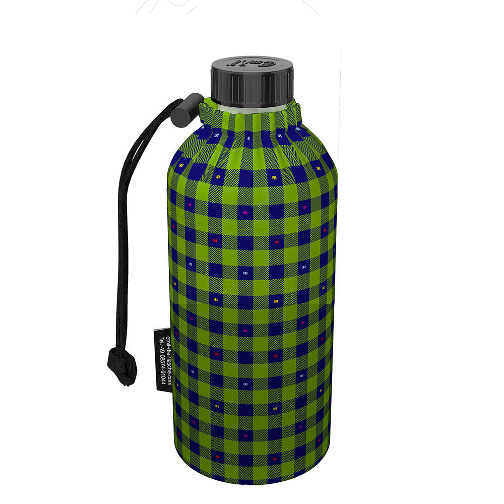 Emil die Flasche (400ml) - Komplettset (Bio-Baumwolle-Überzug)  Weithals - Karo