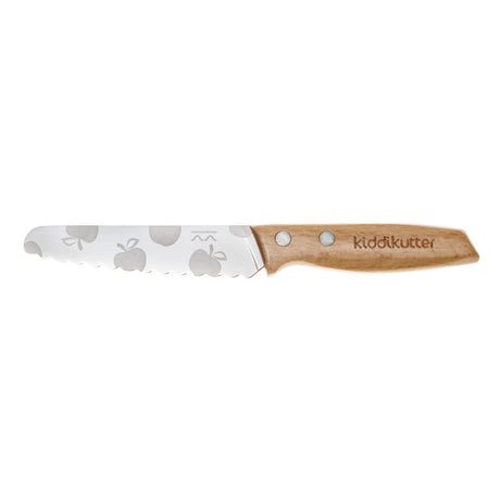 KiddiKutter V2.0 Kindermesser mit Holzgriff, Limited Edition mit Apfelmotiv auf der Klinge