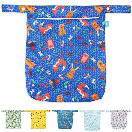 Little Clouds einfache Nasstasche (Wetbag) Größe L im Design Wikinger, darunter alle erhältlichen Designs als Farbleiste