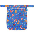 Little Clouds einfache Nasstasche (Wetbag) Größe M im Design Waldtiere von vorn mit Reißverschluss und Druckknopf-Schlaufe