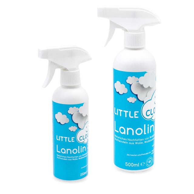 Little Clouds Lanolin-Spray (flüssiges Wollfett) in der 250-ml- und der 500-ml-Sprühflasche