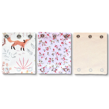 Milchmädchen Bodyverlängerung (Bodyerweiterung) 3er-Set in 3 Druckknopfgrößen im Design Fuchs