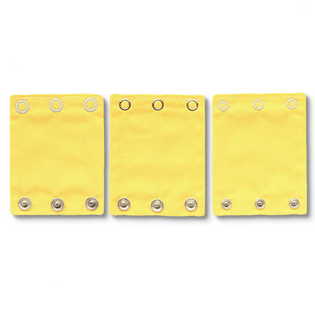 Milchmädchen Bodyverlängerung (Bodyerweiterung) 3er-Set in 3 Druckknopfgrößen im Design Gelb