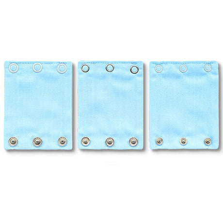 Milchmädchen Bodyverlängerung (Bodyerweiterung) 3er-Set in 3 Druckknopfgrößen im Design Hellblau