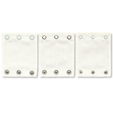 Milchmädchen Bodyverlängerung (Bodyerweiterung) 3er-Set in 3 Druckknopfgrößen im Design Weiß