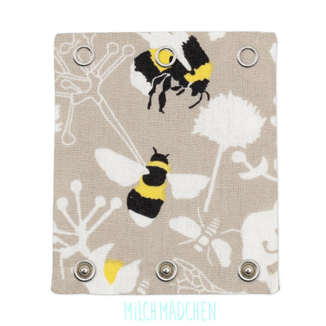 Milchmädchen Bodyverlängerung (Bodyerweiterung) einzeln im Design Bienen – Größe 1 (Druckknopf Ø 7,7 mm)