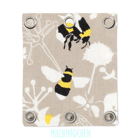 Milchmädchen Bodyverlängerung (Bodyerweiterung) einzeln im Design Bienen – Größe 3 (Druckknopf Ø 9,7 mm)