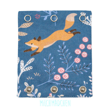 Milchmädchen Bodyverlängerung (Bodyerweiterung) einzeln im Design Fuchs Blau – Größe 1 (Druckknopf Ø 7,7 mm)