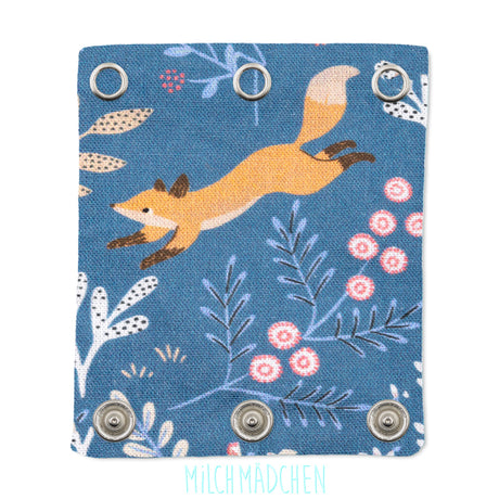 Milchmädchen Bodyverlängerung (Bodyerweiterung) einzeln im Design Fuchs Blau – Größe 2 (Druckknopf Ø 9,1 mm)