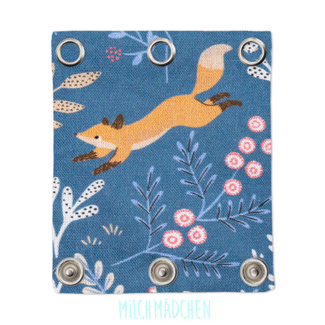 Milchmädchen Bodyverlängerung (Bodyerweiterung) einzeln im Design Fuchs Blau – Größe 3 (Druckknopf Ø 9,7 mm)
