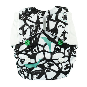 Mommy Mouse AIO Komplettwindel Newborn (2,5–7 kg) im Design Adelia mit Klettverschluss, Ansicht von vorn