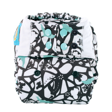 Mommy Mouse Pocketwindel One Size (4–16 kg) im Design Adelia von vorn, mit Druckknöpfen