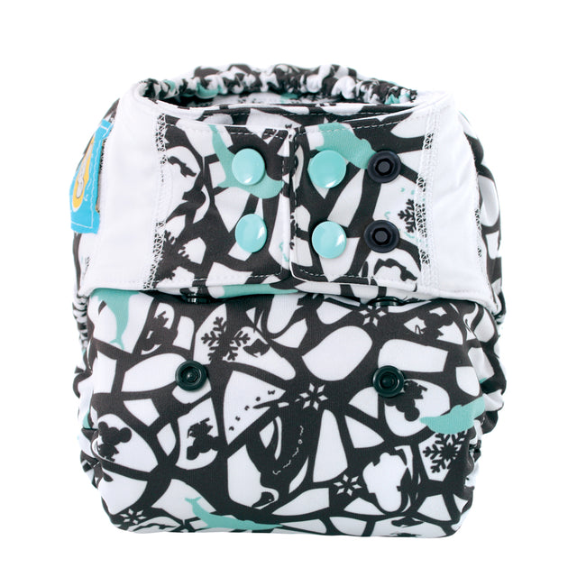 Mommy Mouse Pocketwindel One Size (4–16 kg) im Design Adelia von vorn, mit Druckknöpfen
