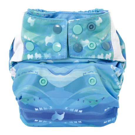 Mommy Mouse Pocketwindel One Size (4–16 kg) im Design Balto von vorn, mit Druckknöpfen
