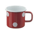 Münder Email - Becher 8 cm - 0,25 L - Retro-Design, rot mit weißen Punkten