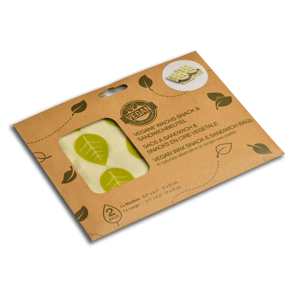 Nuts - wiederverwendbare Soja-Wachstücher (Vegan Wraps) - Grüne Blätter