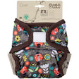 Petit Lulu SIO-Überhose mit Klettverschluss im Design Ladybugs Fair, Marienkäfer und Blumen, braune Bündchen