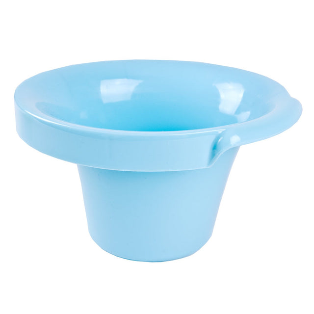 Popolini Potty W-free Abhaltetöpfchen in Hellblau mit breitem Rand, Ansicht von der Seite