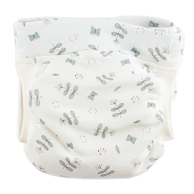 Popolini EasyFree Abhaltewindel aus Bio-Baumwolle Feinripp im Design Papillon mit Schmetterlingen