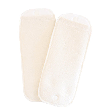 Zwei Popolini EasyFree Saugeinlagen aus Bio-Baumwollfrottee in Natur mit Druckknopf