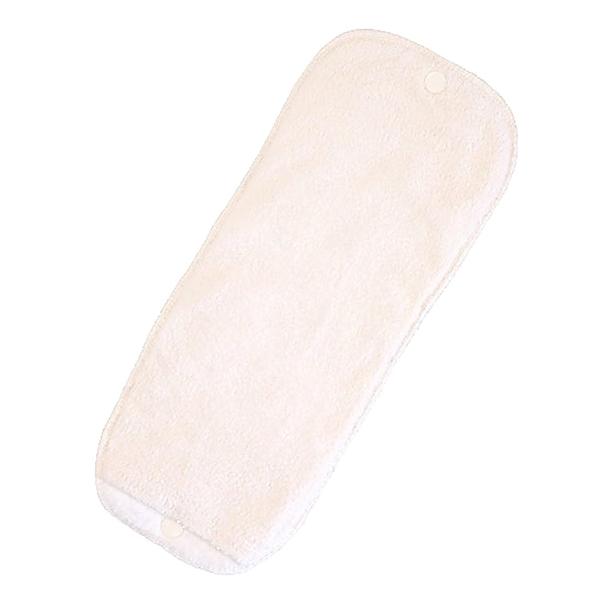 Eine Popolini EasyFree Saugeinlage von oben, weiche Frotteeoberfläche mit Druckknopf zum Befestigen