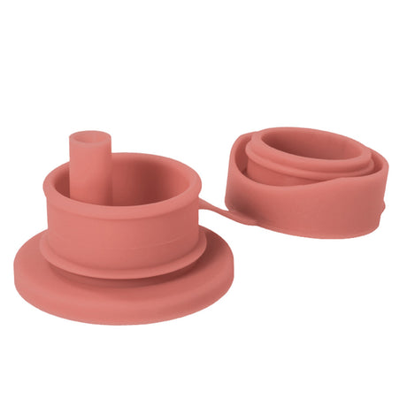 Pura BigMouth-Sportaufsatz mit Strohhalm aus Silikon – im Design Rosé