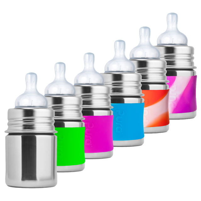 Pura Kiki Edelstahl-Trinkflasche 150 ml mit Weithalssauger – in verschiedenen Farben (Übersicht)